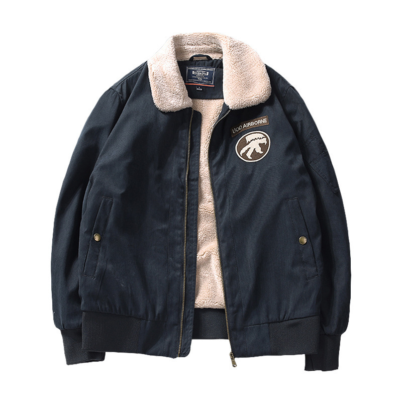 winter men's leisure plush et cotton padded cloth large coat 66j98, Black 
winter men's leisure plush et cotton padded cloth large coat 66j98, Black