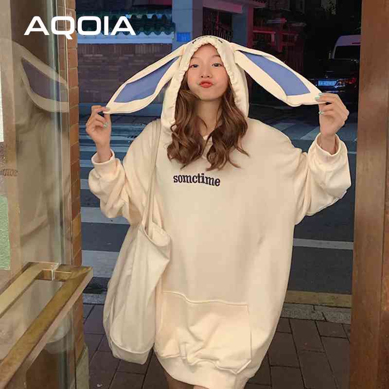 Autumn Kawaii Rabbit Ear Women's Hoodies Sweatshirt Pockets Oversize Loose Sweatshirts Women Winter Fashion Female Pullover 210521, Sku-2
Autumn Kawaii Rabbit Ear Women's Hoodies Sweatshirt Pockets Oversize Loose Sweatshirts Women Winter Fashion Female Pullover 210521, Sku-2
