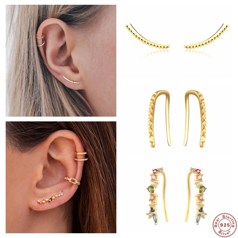 Stud INS Minimalist 925 Sterling Silver Earrings Ear Crawler Wedding Jewelry 2021 Trend Geometric Earring Women Gift, Golden;silver
Stud INS Minimalist 925 Sterling Silver Earrings Ear Crawler Wedding Jewelry 2021 Trend Geometric Earring Women Gift, Golden;silver