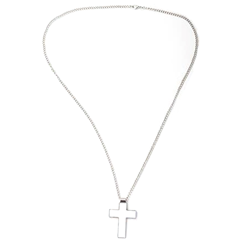 Sublimation Blank Cross Pendant Necklace Personalized Heat Transfer Metal Pendant Hip Hop Fashion Jewelry