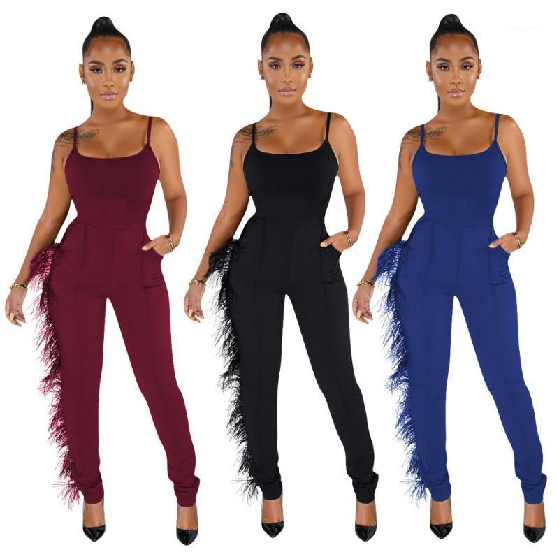 Women' Jumpsuits & Rompers BKLD 2021 Summer Womens With Feather Jumpsuit Long Pants Sexy Clubwear Spaghetti Strap Soild Bodycon, Black
Women' Jumpsuits & Rompers BKLD 2021 Summer Womens With Feather Jumpsuit Long Pants Sexy Clubwear Spaghetti Strap Soild Bodycon, Black