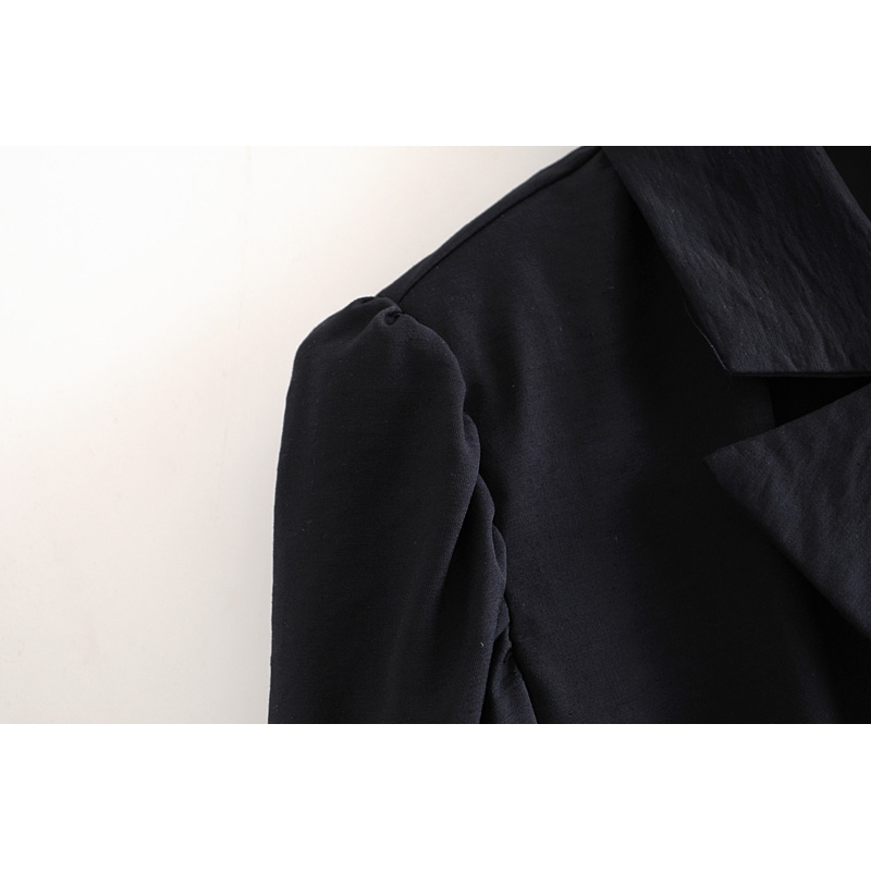 elegant women puff sleeve blazers fashion ladies notched collar jacket suits casual female vintage suit girls chic 210430