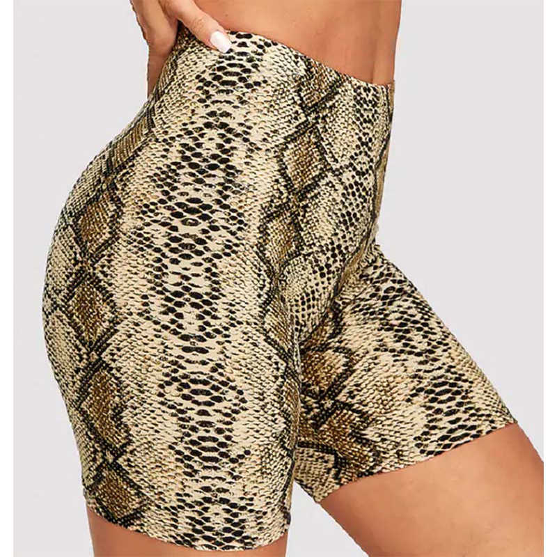 Fashion Leopard Printed Women Shorts Casual Sexy Snakeskin Elastic Waist Cycling Female Shorts W741 210526