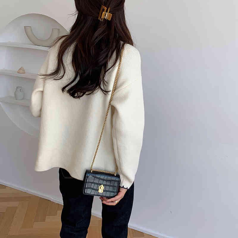 Comelsexy Chic Women Fashion Retro Criss-Cross O-Neck Knitwear Sweater Elegant Loose Casual Solid Soft Korean Pullovers 210515