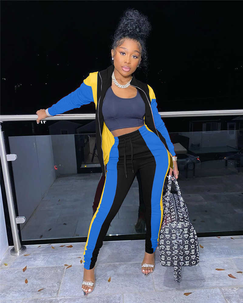 fall winter clothing women tracksuits jogger suit long sleeve outfits jacketpants panelled two piece set plus size s2xl sports suits