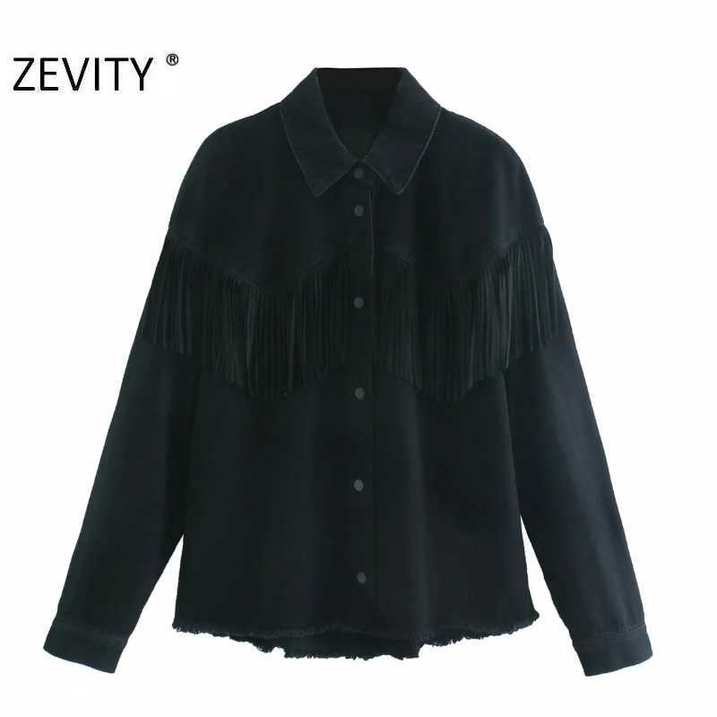 Zevity Autumn Women Vintage Casual Tassel Denim Shirt Coat Female Long Sleeve Breasted Outwear Jacket Chic Brand Tops CT597 210603, As pic ct597cc
Zevity Autumn Women Vintage Casual Tassel Denim Shirt Coat Female Long Sleeve Breasted Outwear Jacket Chic Brand Tops CT597 210603, As pic ct597cc