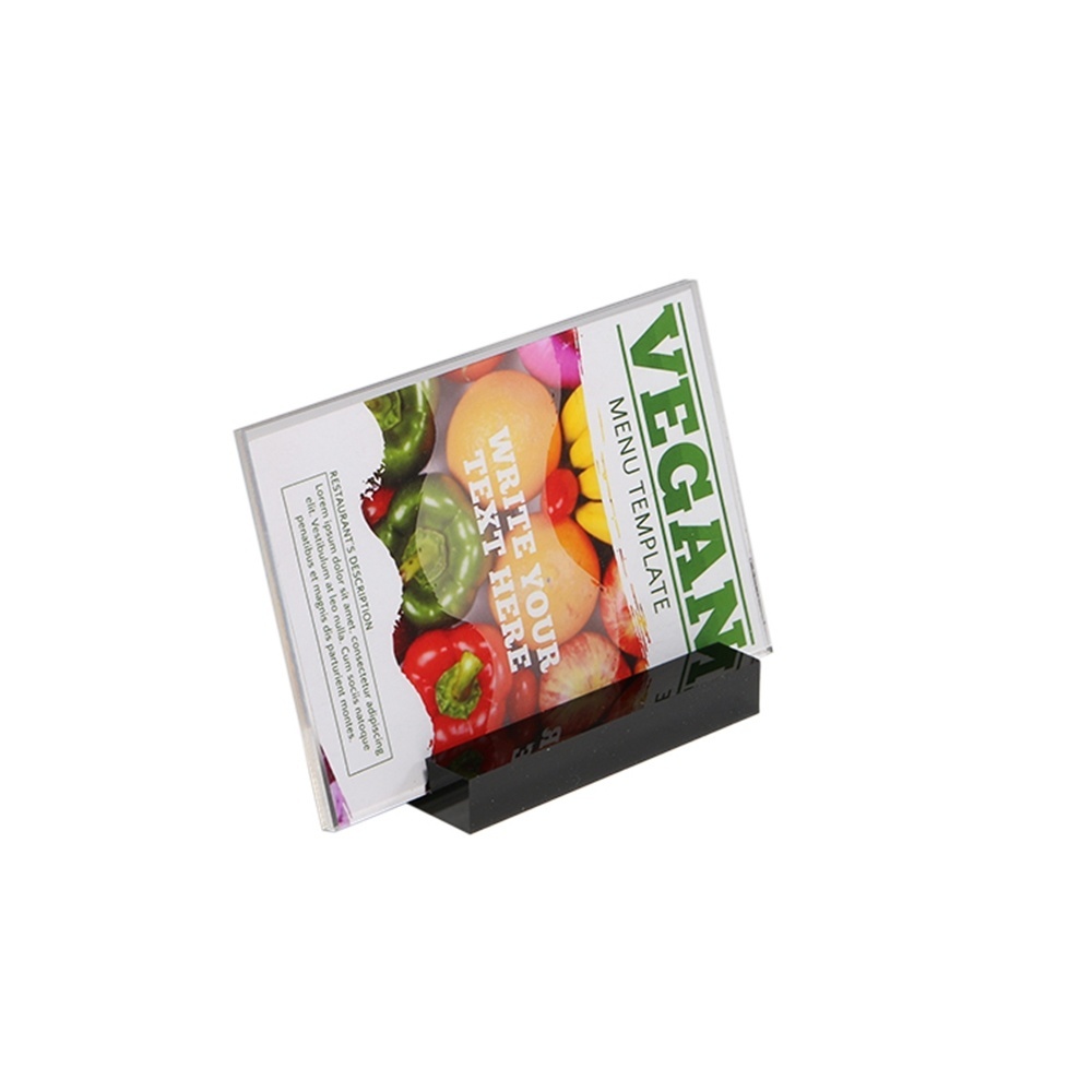 90*60mm Acrylic Slant Back Frame Label Display Desk Sign Stand Holder Shelf Talker