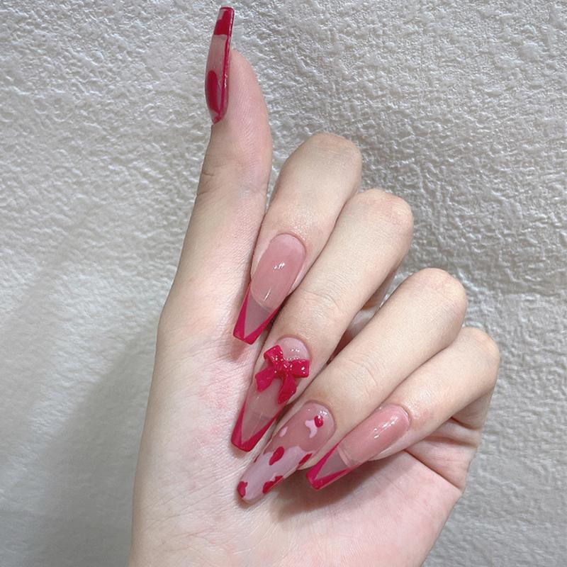 False Nails 24pcs/Box Women Fashion Full Cover Manicure Tool Artificial Wearable Nail Tips Fake Red French Coffin, Red;gold
False Nails 24pcs/Box Women Fashion Full Cover Manicure Tool Artificial Wearable Nail Tips Fake Red French Coffin, Red;gold