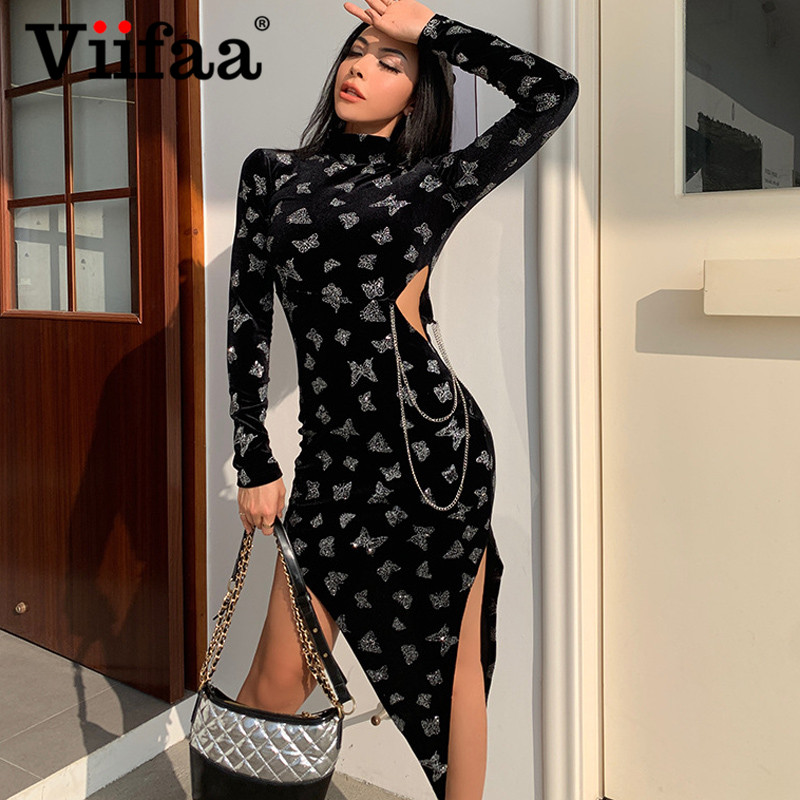 viifaa glitter butterfly velvet elegant party dress cut out side chain detail club women high waist bodycon winter dresseshigh quality, Black;gray
viifaa glitter butterfly velvet elegant party dress cut out side chain detail club women high waist bodycon winter dresseshigh quality, Black;gray