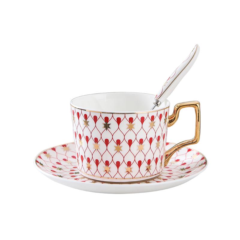 Cups & Saucers European Style Teapot Bone China Coffee Cup Saucer Set Hand-painted Striped Ceramic English Afternoon Tea Drinking