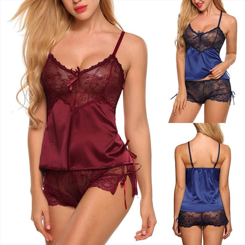 Pajamas Sexy Lingerie Lace Women Sleepwear Underwear Satin Pijama Mujer Pajama Sets Camisole Short Sleep Pyjama Summer, Wine red
Pajamas Sexy Lingerie Lace Women Sleepwear Underwear Satin Pijama Mujer Pajama Sets Camisole Short Sleep Pyjama Summer, Wine red