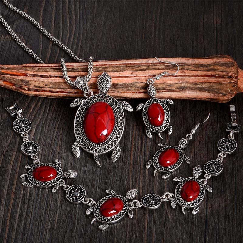 women's Cute turtle Tibetan silver turquoise Bracelet Earrings Necklace set GSTQS002 fashion gift national style women DIY jewelry sets, As show
women's Cute turtle Tibetan silver turquoise Bracelet Earrings Necklace set GSTQS002 fashion gift national style women DIY jewelry sets, As show