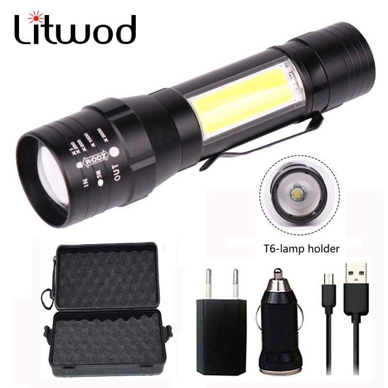 Litwod CREE XM-L2 T6 Z203101 COB Built-in Battery LED Rechargeable Torch Aluminum Alloy Lantern For Camping Light Flashlights Tor Torches
Litwod CREE XM-L2 T6 Z203101 COB Built-in Battery LED Rechargeable Torch Aluminum Alloy Lantern For Camping Light Flashlights Tor Torches