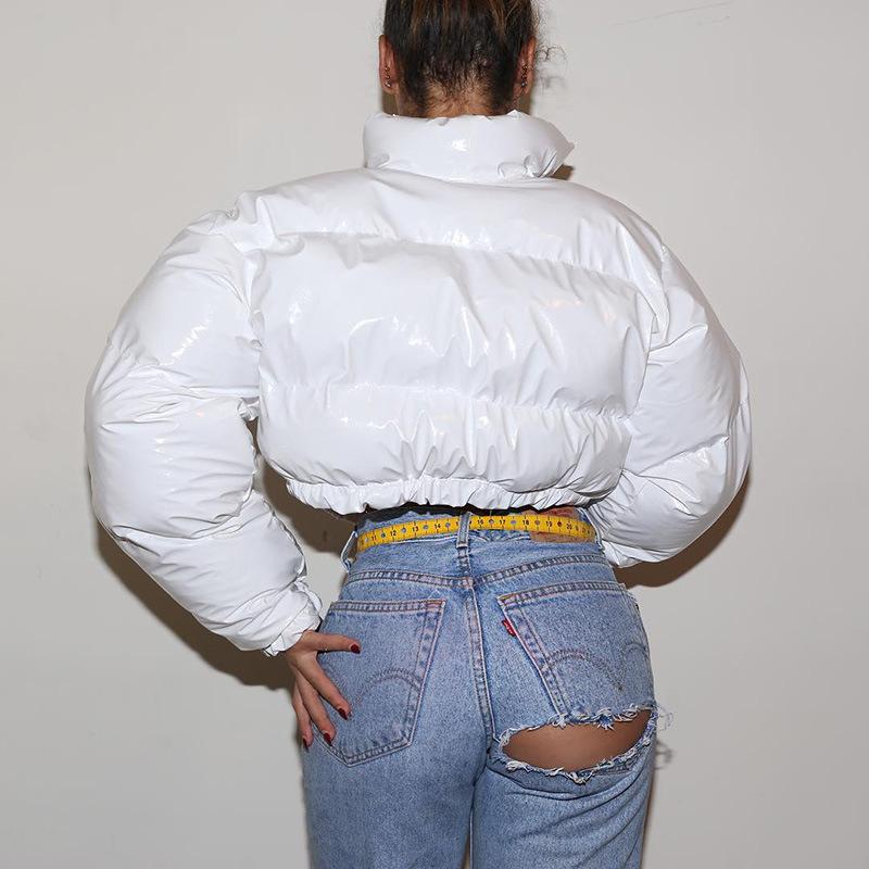Women's Down & Parkas Winter Jacket Women 2022 White Color Cropped Puffer Parka Outwear Thick Bubble Coat Fashion Streetwear Plus Size
