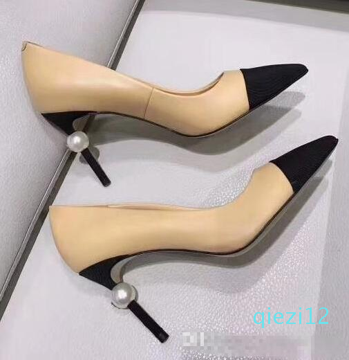 Designer Women Goatskin Grosgrain Pumps Genuine Leather Pearl High Heels Dress Shoes Lady Beige White Black Single Shoes
Designer Women Goatskin Grosgrain Pumps Genuine Leather Pearl High Heels Dress Shoes Lady Beige White Black Single Shoes