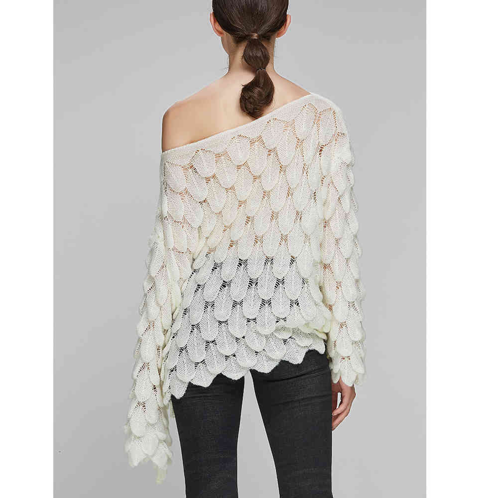 Sexy Women Off Shoulder Loose Sweater Elegant Pull and Pullovers Casual 3D Print White Jumper Sueter Mujer 210428