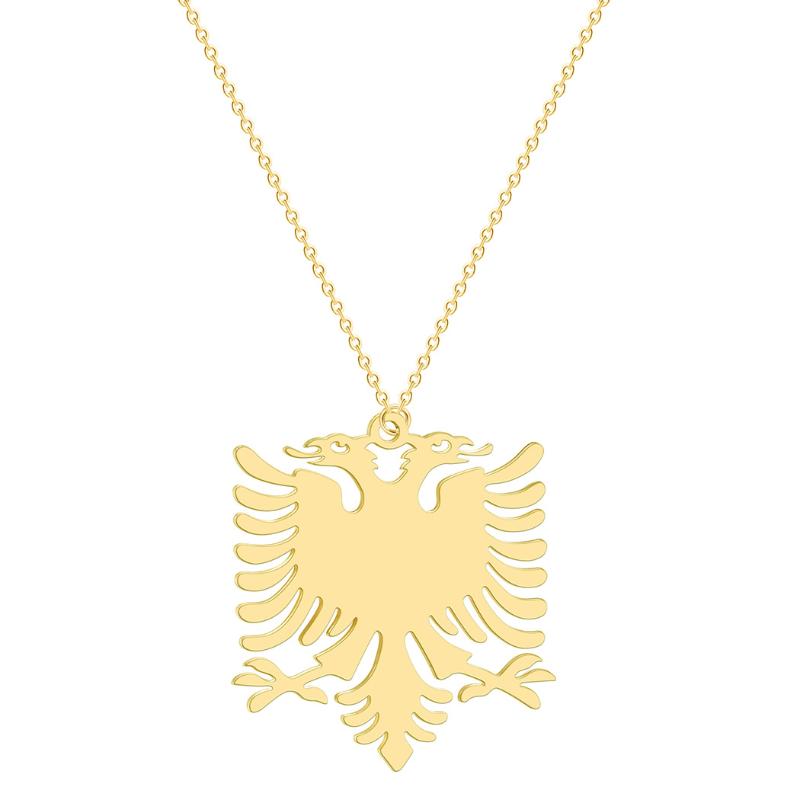 Pendant Necklaces WANGAIYAO Stainless Steel Accessories Albanian Eagle Golden Necklace Couple Fashion Personality Item Jewelry