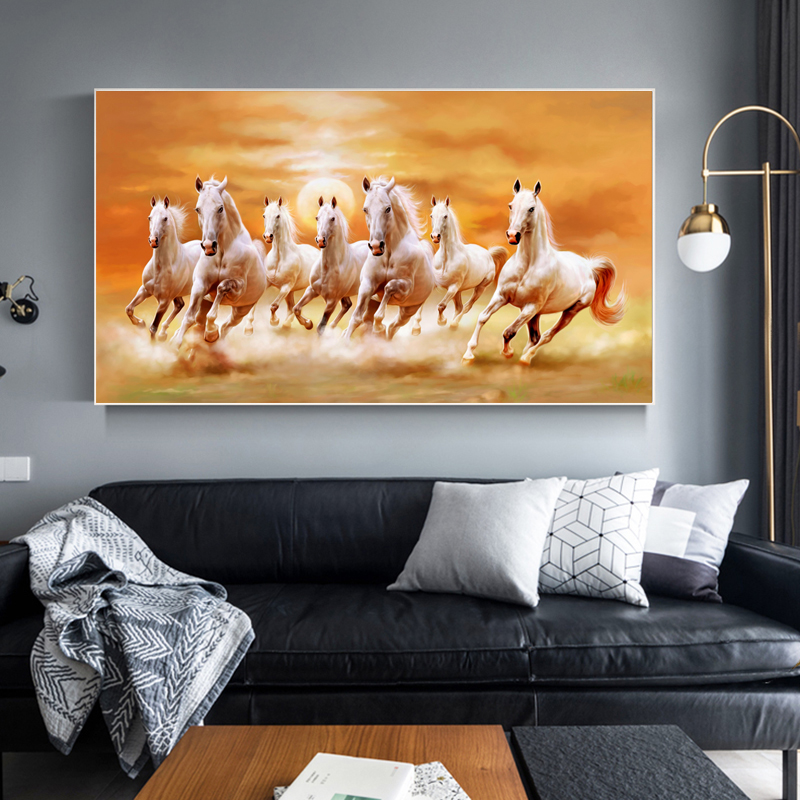 Canvas Painting Running Horse Pictures Wall Art For Living Room Home Decoration Animal Posters And Prints NO FRAME