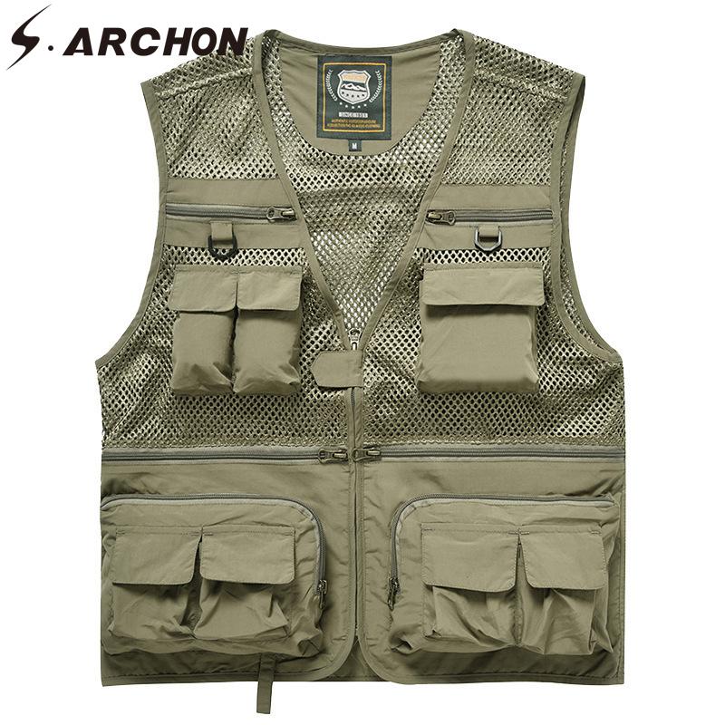 Men' Vests .ARCHON Tactical Military Vest Men Breathable Quick Dry Multi Pocket Sleeveless Thin Mesh Waistcoat Casual Pography, Red
Men' Vests .ARCHON Tactical Military Vest Men Breathable Quick Dry Multi Pocket Sleeveless Thin Mesh Waistcoat Casual Pography, Red