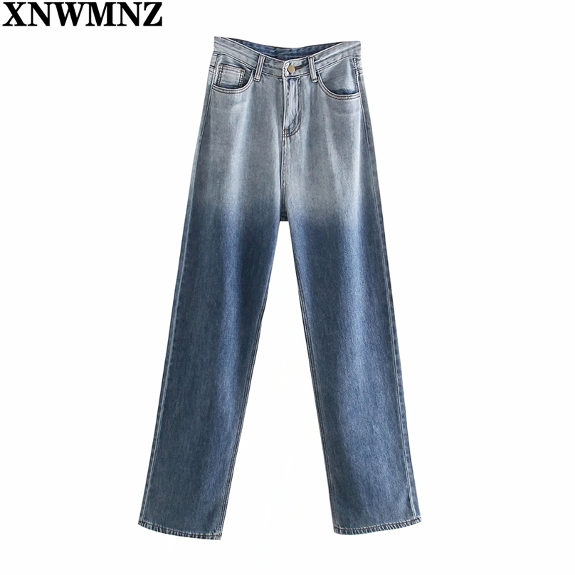 Women Fashion Jeans Vintage Korea chic Gradient Patchwork High Waist Denim Female Streetwear Straight Trousers Pants 210520, Blue 
Women Fashion Jeans Vintage Korea chic Gradient Patchwork High Waist Denim Female Streetwear Straight Trousers Pants 210520, Blue