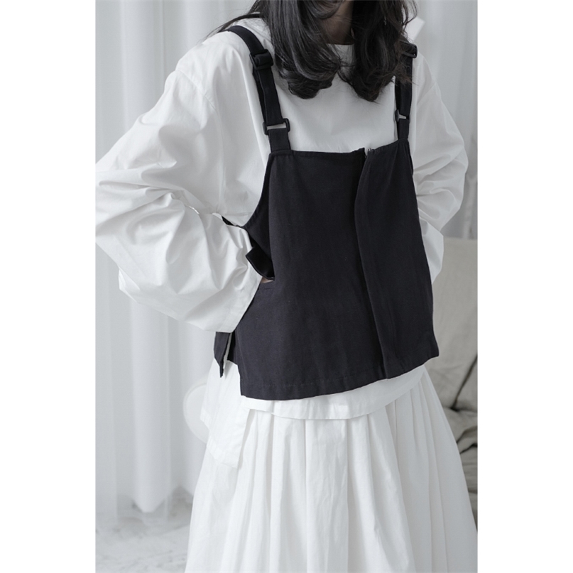 Safari Style Double Pockets Zip Design Women Vest Casual Loose All Match Solid Tank Fashion Personality Sleeveless Coat 210519, Black
Safari Style Double Pockets Zip Design Women Vest Casual Loose All Match Solid Tank Fashion Personality Sleeveless Coat 210519, Black