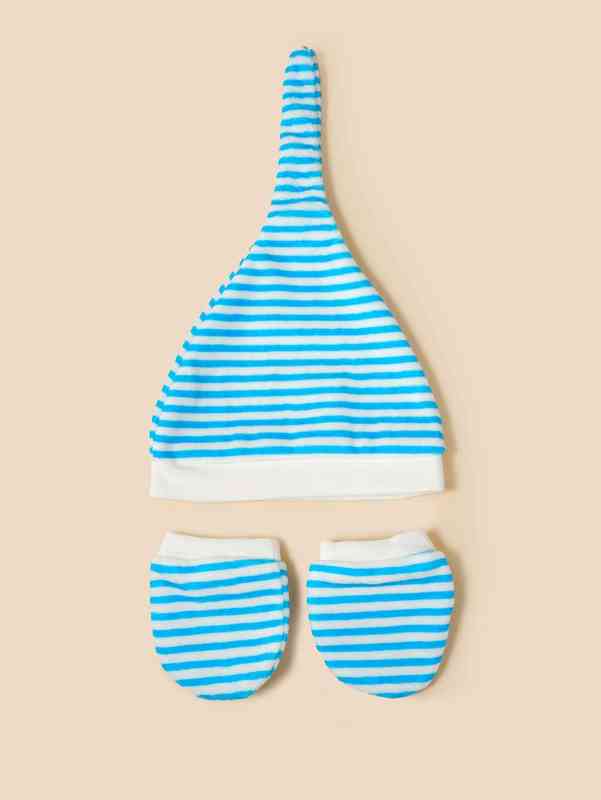 Baby Striped Print Hat & Gloves SHE01