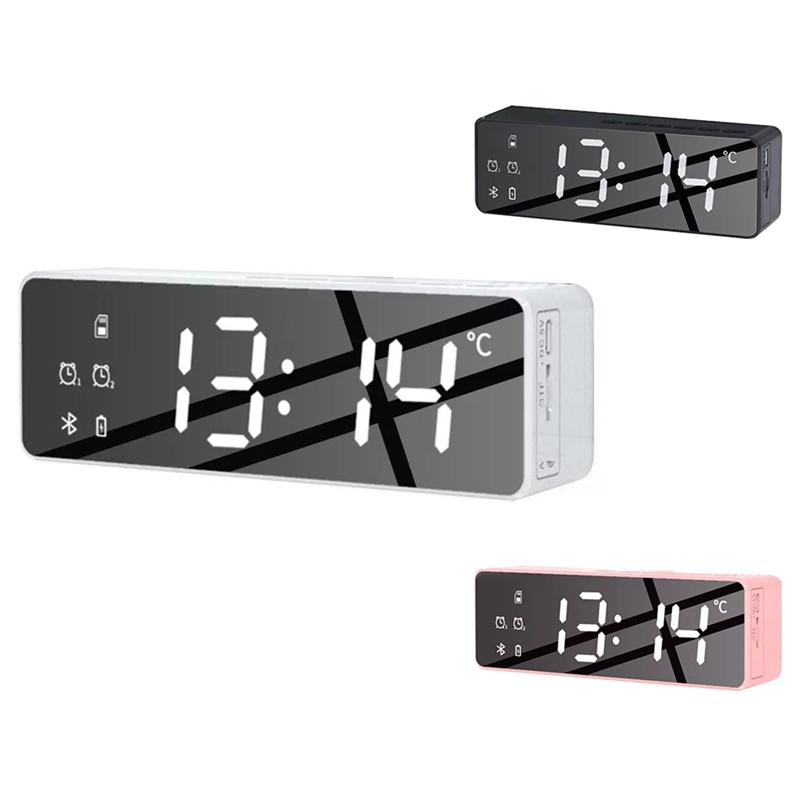 Portable Speakers Wireless Bluetooth Speaker FM Radio Bass Sound Desktop Music Player Support TF Card LED Mirror Alarm Clock
Portable Speakers Wireless Bluetooth Speaker FM Radio Bass Sound Desktop Music Player Support TF Card LED Mirror Alarm Clock