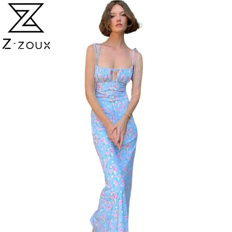 Women Dress Printed Bohemia Sexy Long Print Floral Maxi es Hollow Out Backless Lace Up Beach Summer 210513