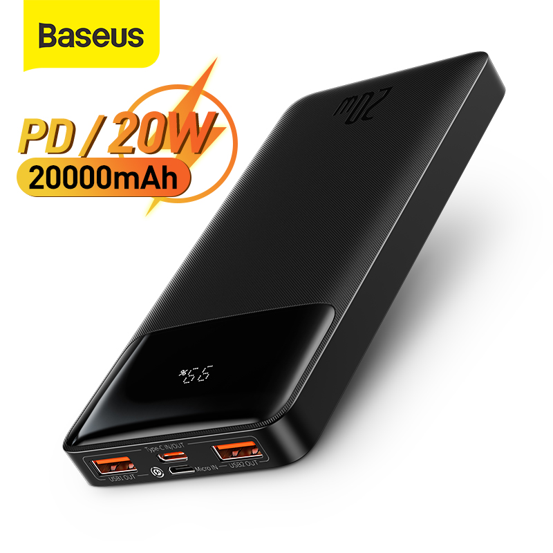 Baseus 20000mAh Power Bank Portable Charger for iPhone External Battery PD Quick Charger Powerbank For Phone Xiaomi Poverban
Baseus 20000mAh Power Bank Portable Charger for iPhone External Battery PD Quick Charger Powerbank For Phone Xiaomi Poverban