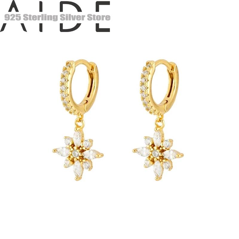 Aide 925 Sterling Silver Hoop Earrings Fashion Jewelry Zircon Snowflake Shape Pendant For Women & Huggie
Aide 925 Sterling Silver Hoop Earrings Fashion Jewelry Zircon Snowflake Shape Pendant For Women & Huggie