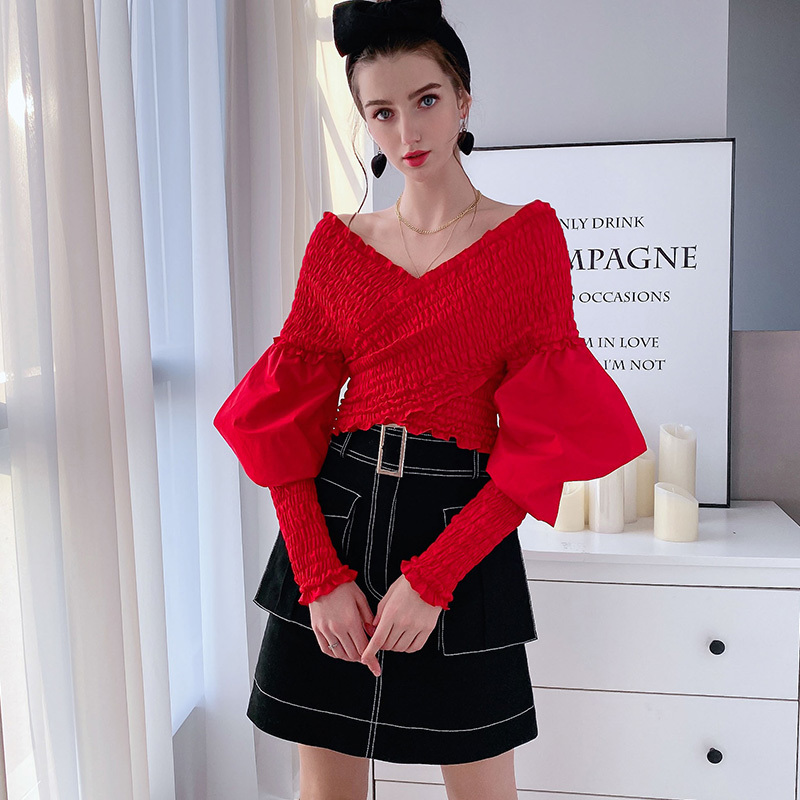 Dabuwawa Asymmetrical Neck Off Shoulder Solid Shirts Women Slim Fit Party Sexy Pullover Lantern Sleeve Blouses Female DT1AST030 210520, Red
Dabuwawa Asymmetrical Neck Off Shoulder Solid Shirts Women Slim Fit Party Sexy Pullover Lantern Sleeve Blouses Female DT1AST030 210520, Red