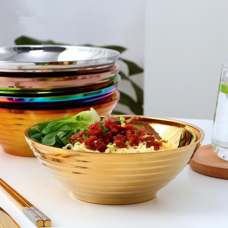 1Pc Fashion Stainless Steel Ramen Bowl Household Large Heat-insulated Salads Instant Noodle Soup Kitchen Tableware Bowls
1Pc Fashion Stainless Steel Ramen Bowl Household Large Heat-insulated Salads Instant Noodle Soup Kitchen Tableware Bowls