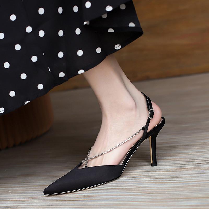 Dress Shoes Fashion Silk Runway Party Women Wrap Toe Rhinestone Pointed High Heels Pumps Buckle Strap Household Outdoor Walk, Light blue 5cm
Dress Shoes Fashion Silk Runway Party Women Wrap Toe Rhinestone Pointed High Heels Pumps Buckle Strap Household Outdoor Walk, Light blue 5cm