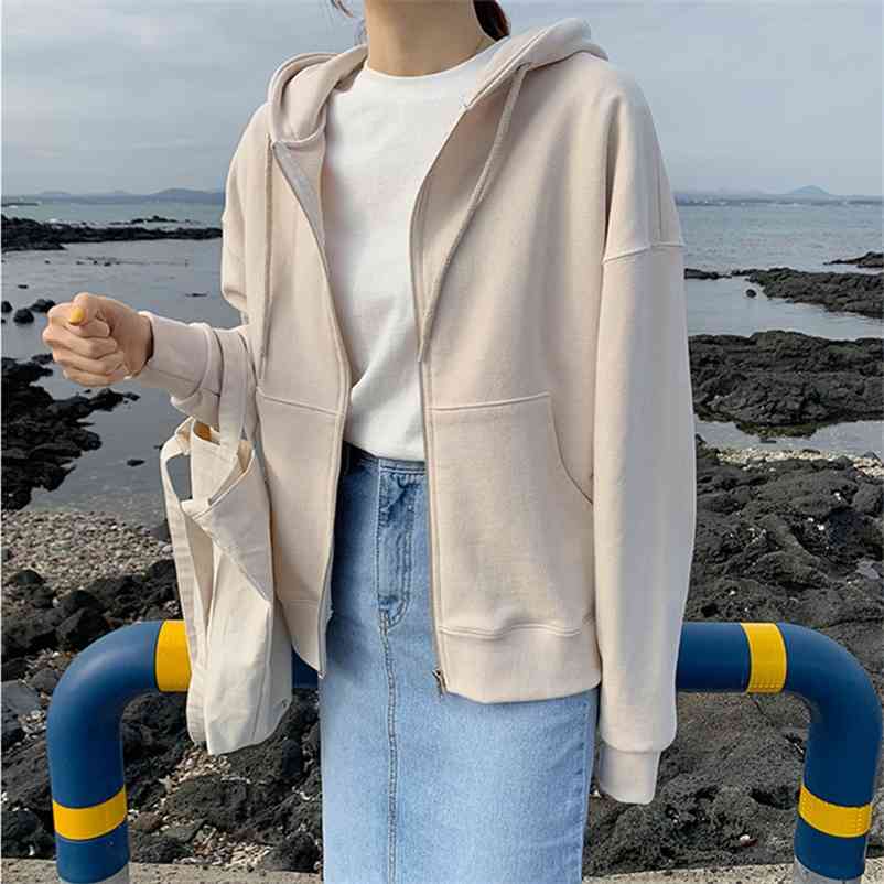 Women Spring Jackets Full Sleeve Hooded Cotton With Pockets Casual Sweatershirts/+ 210518, Black
Women Spring Jackets Full Sleeve Hooded Cotton With Pockets Casual Sweatershirts/+ 210518, Black