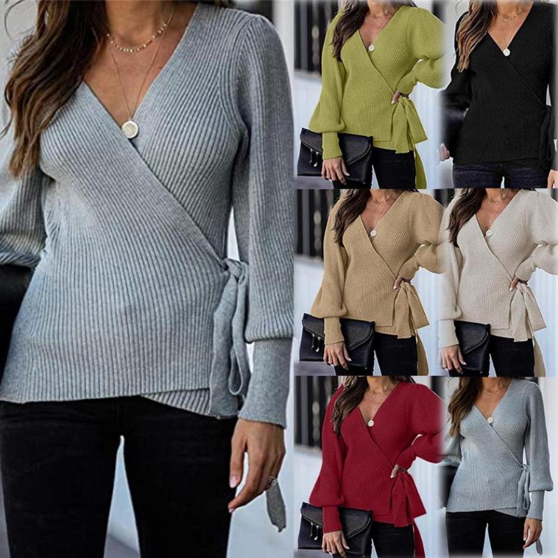 Women' Sweaters Mujer Invierno Dames Trui 2021 Ladies Fashion Solid Color Casual V-Neck Waist Belted Knit Sweater Damen Pullover
Women' Sweaters Mujer Invierno Dames Trui 2021 Ladies Fashion Solid Color Casual V-Neck Waist Belted Knit Sweater Damen Pullover