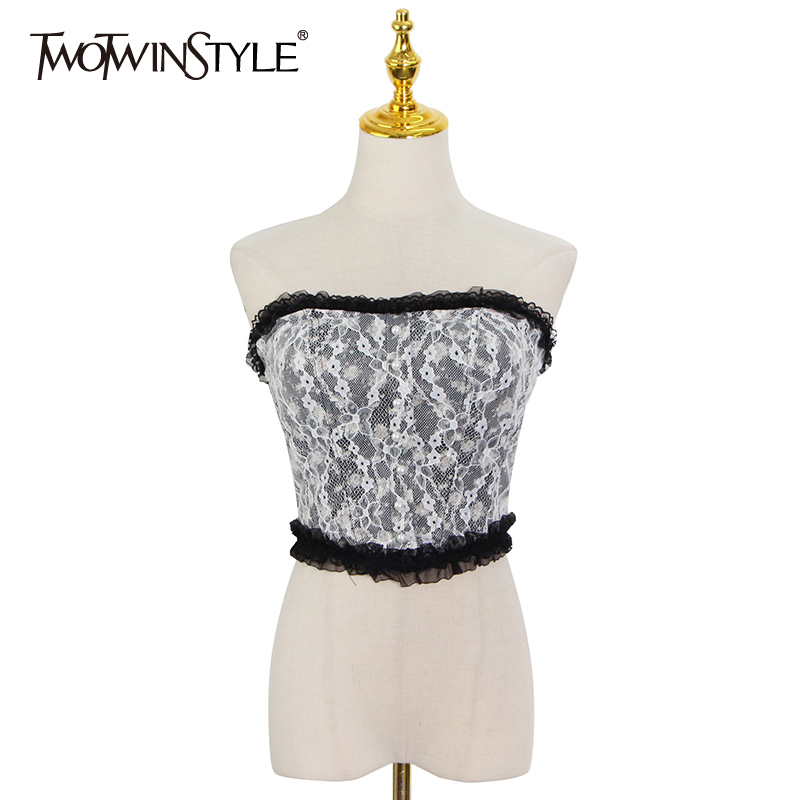 Sexy Patchwork Lace Vests For Women Slash Neck Sleeveless Short Slim Korean Tank Tops Female Summer Fashion Stylish 210524, Aspicture
Sexy Patchwork Lace Vests For Women Slash Neck Sleeveless Short Slim Korean Tank Tops Female Summer Fashion Stylish 210524, Aspicture