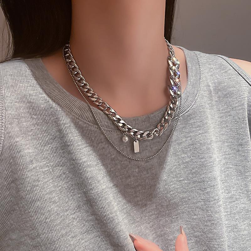 Chokers Punk Style Stainless Steel Chain Choker Necklace For Women 2021 Trendy Shining Zircon Necklaces Party Hip Hop Jewelry
Chokers Punk Style Stainless Steel Chain Choker Necklace For Women 2021 Trendy Shining Zircon Necklaces Party Hip Hop Jewelry