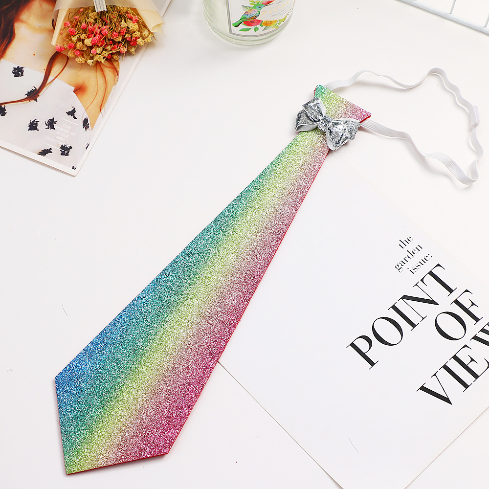 Flipped Cosplay Props Children Unisex Shiny Sequin Tied Necktie Men Women Party Magic Show Circus Bow Tie DH0540 T03 Free shipping