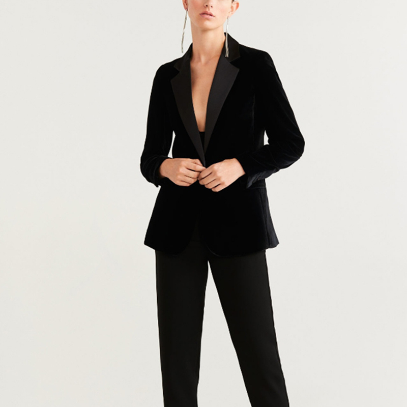 Women Casual Velvet Black Blazer Coat Spring Autumn Open Stitch Office Lady Outwear XZ2283 210525
Women Casual Velvet Black Blazer Coat Spring Autumn Open Stitch Office Lady Outwear XZ2283 210525
