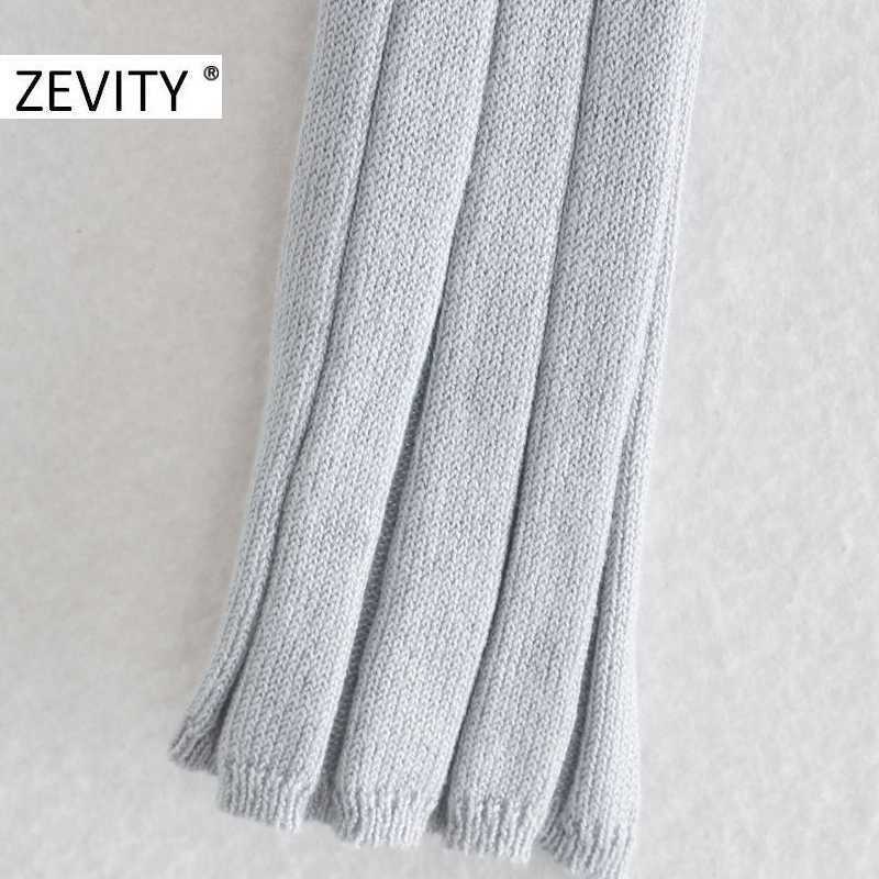 ZEVITY women fashion o neck solid color thread knitting Sweater chic female long sleeve casual slim leisure tops S406 210603