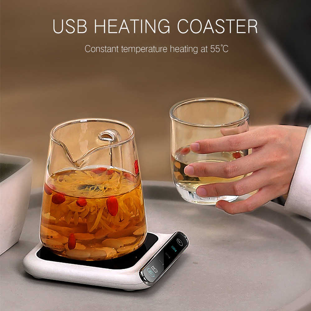 5V Mini Cup Warmer Usb Coffee Heater Tea Maker Cup Heater Pad Water Tea Milk Warmer Pad Electric Plate Mug Heater Coaster 210706