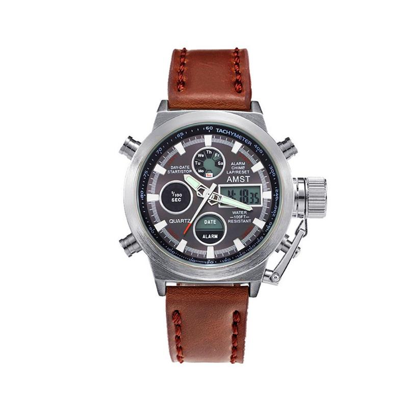 Wristwatches Men Outdoor Noctilucent AMST Sports Round Quartz Climbing Leather Strap Led Waterproof Wrist Watch, Black black
Wristwatches Men Outdoor Noctilucent AMST Sports Round Quartz Climbing Leather Strap Led Waterproof Wrist Watch, Black black