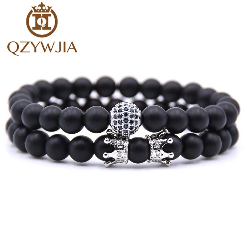 2pcs/sets Couple Bracelet Charms Stone Beads Men Jewelry Crown Bracelets For Women Bangles Masculina Bileklik Pulseira Feminina Beaded, Stra, Black
2pcs/sets Couple Bracelet Charms Stone Beads Men Jewelry Crown Bracelets For Women Bangles Masculina Bileklik Pulseira Feminina Beaded, Stra, Black