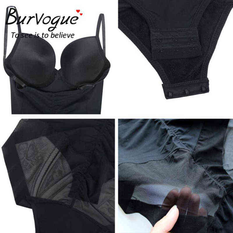 Burvogue Women Sexy Seamless Body Shaper Butt Lifter Tummy Control Bodysuits Push Up Shapewear Slimming Underwear Waist Trainer 211112