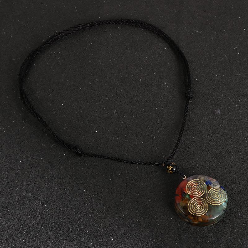 Pendant Necklaces Reiki 7 Chakra Orgone Necklace Energy Healing Crystal Chips Stone Orgonite Resin