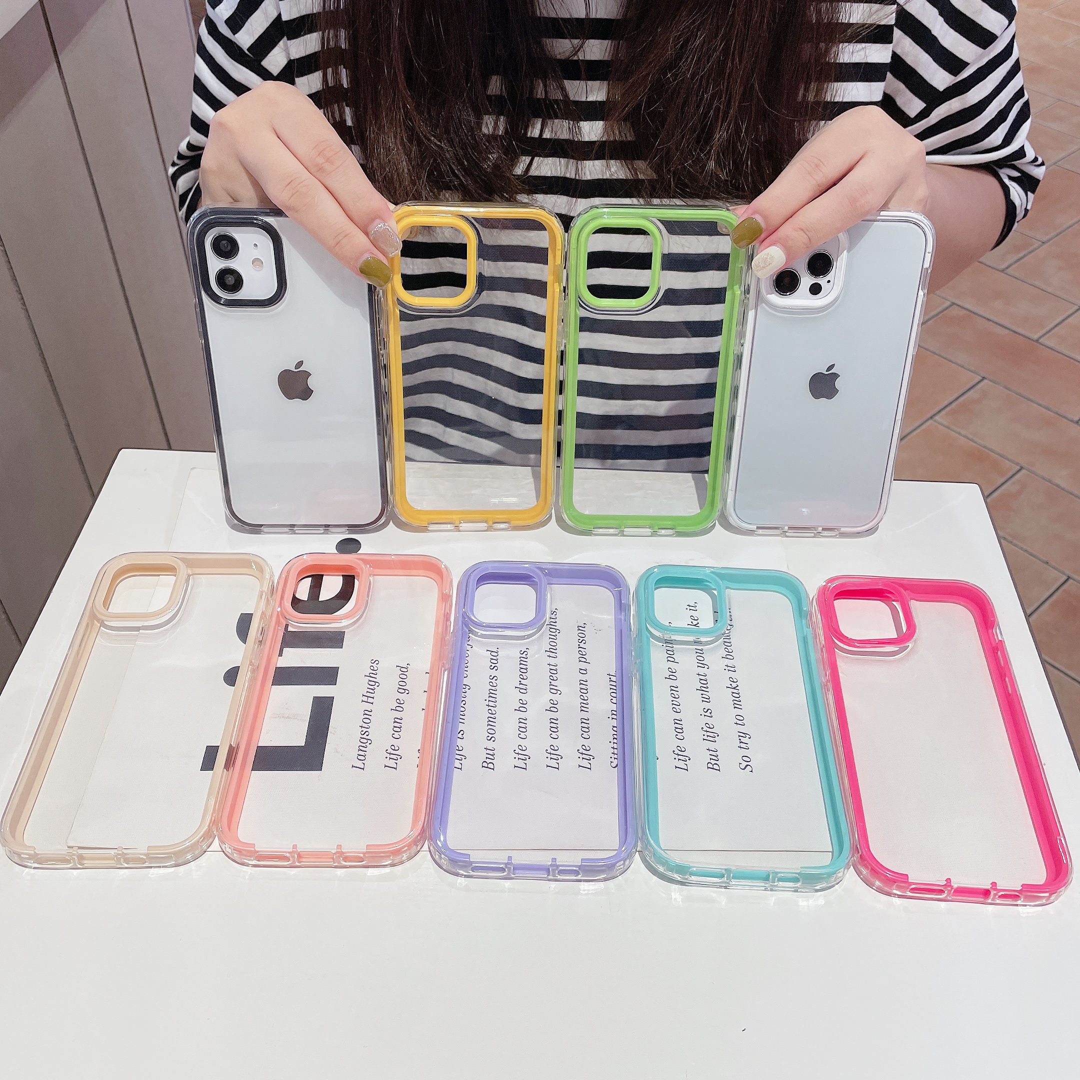 Premium Clear Soft TPU + Hard PC Dropproof Phone Cases for iPhone 13 12 11 Pro Max XR XS X 8 7 6 Plus, Leave color #
Premium Clear Soft TPU + Hard PC Dropproof Phone Cases for iPhone 13 12 11 Pro Max XR XS X 8 7 6 Plus, Leave color #