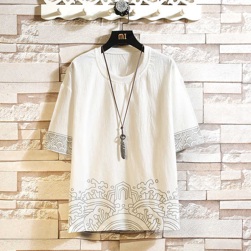 Japanese The Great Wave Shirt Summer Cool Print shirt Casual O-Neck Men shirt Kanagawa -shirt 210629