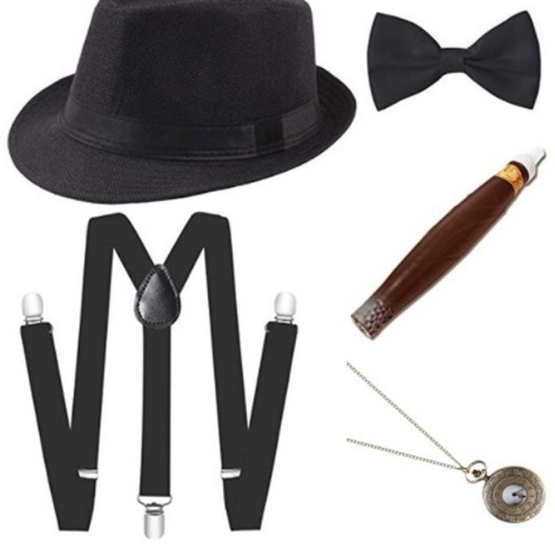 Hats, Scarves & Gloves Sets 5 Pieces Theme Party Costume 1920's Boy Men's Y-shaped Suspender Moustache Hat Pocket Watch Bow Tie Beard
Hats, Scarves & Gloves Sets 5 Pieces Theme Party Costume 1920's Boy Men's Y-shaped Suspender Moustache Hat Pocket Watch Bow Tie Beard