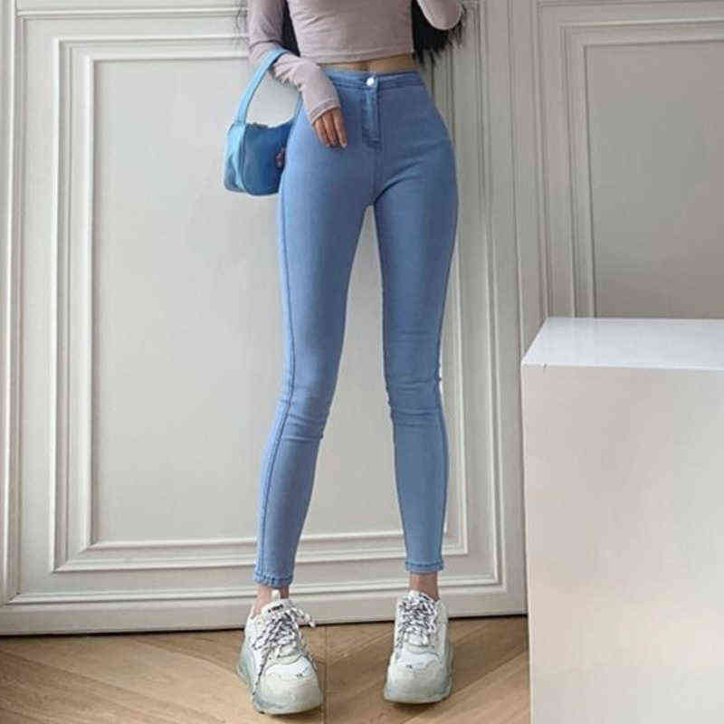 Women Stretch Slim Jeans Skinny High Waist Woman Denim Pencil Pants Female Trousers Multi-size Spring Autumn jean femme 211112