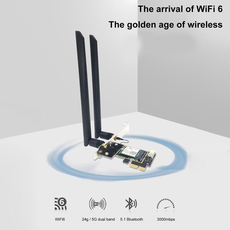 Wi-Fi 6 PCI-e Wireless LAN Card 3000M Built-in AX200 Supports Bluetooth 5.1 Computer Cables & Connectors
Wi-Fi 6 PCI-e Wireless LAN Card 3000M Built-in AX200 Supports Bluetooth 5.1 Computer Cables & Connectors